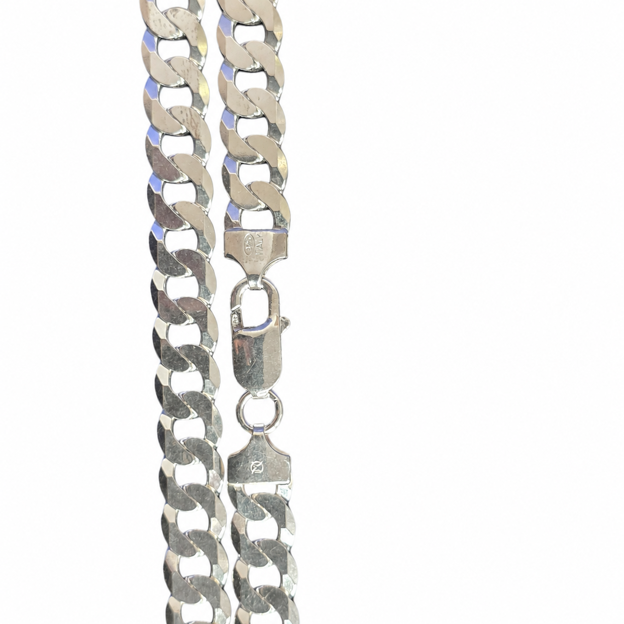 925 Sterling Silver Miami Cuban Chain - 10mm - view 2 on white background