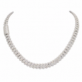 925 Sterling Silver Moissanite Cuban Link Chain - 8mm-14mm - view 1 on white background