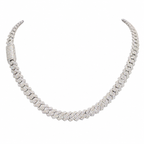 925 Sterling Silver Moissanite Cuban Link Chain - 8mm-14mm - view 1 on white background