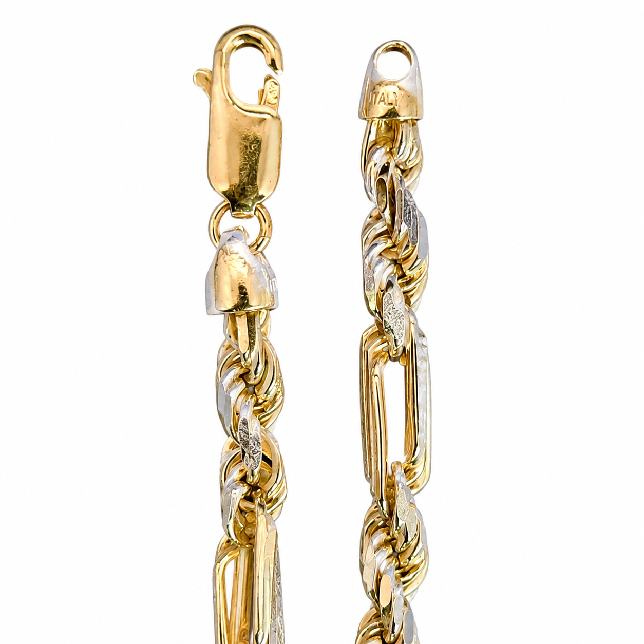 925 Sterling Silver Solid Milano Chain - view 3 on white background