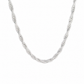 925 Sterling Silver Textured Link Chain - view 1 on white background