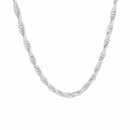 925 Sterling Silver Textured Link Chain - view 1 on white background