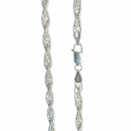 925 Sterling Silver Textured Link Chain - view 2 on white background