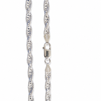 925 Sterling Silver Textured Link Chain - view 3 on white background