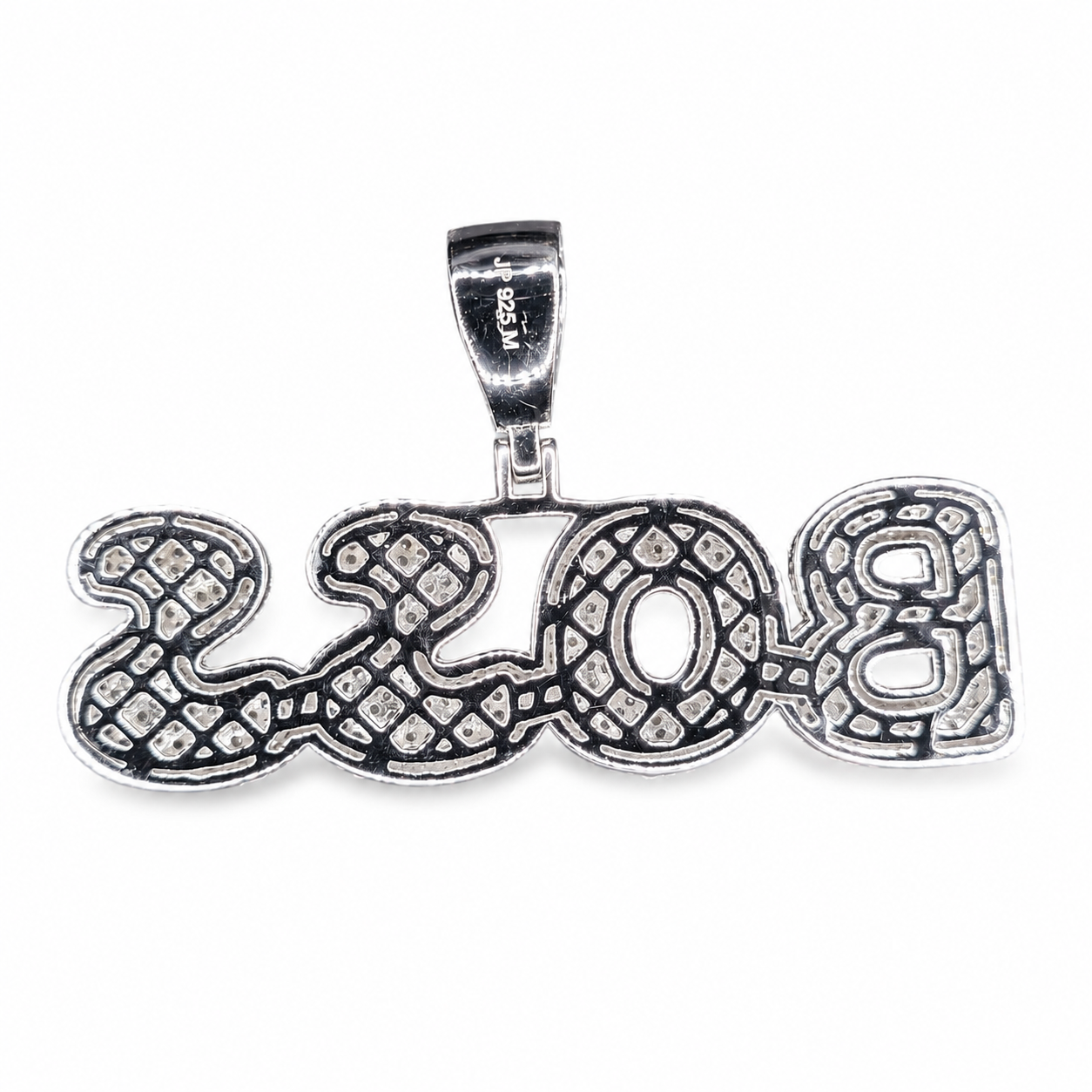BOSS custom pendant back view on clean white background