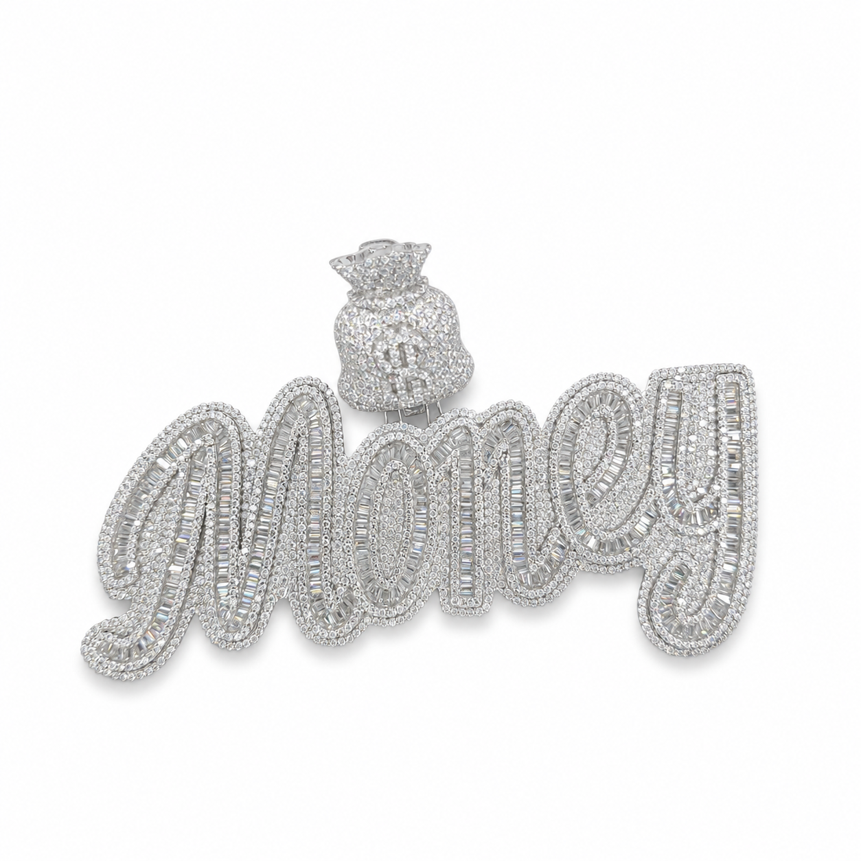 Money custom pendant front view on clean white background
