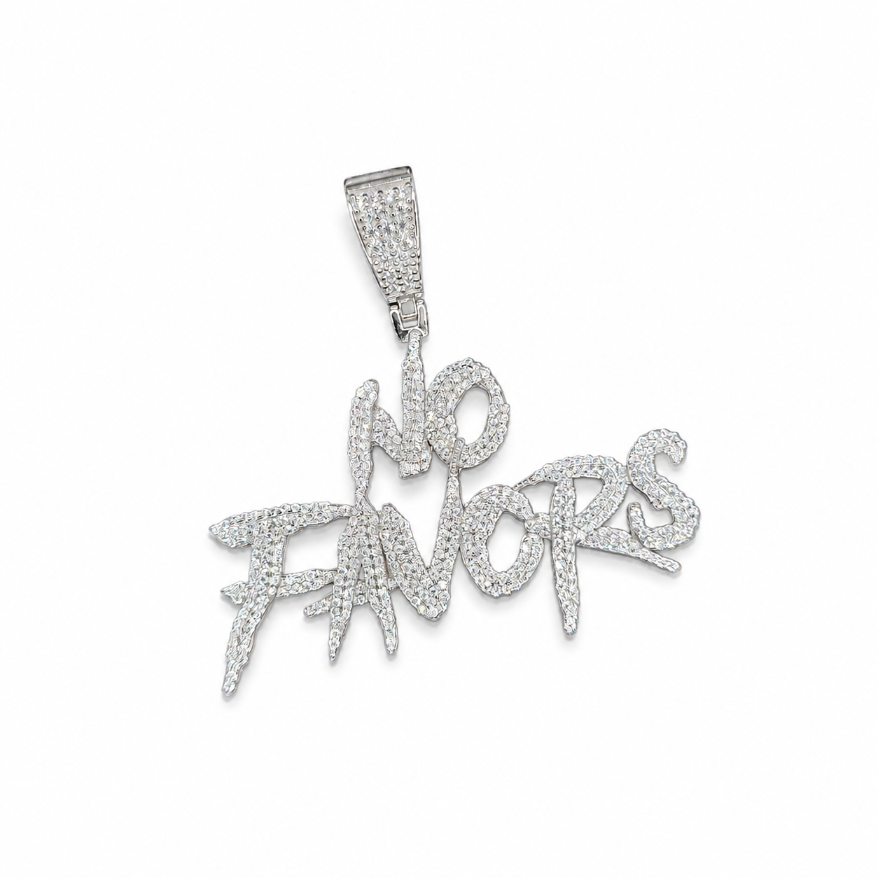 No FAVORS custom pendant front view on clean white background