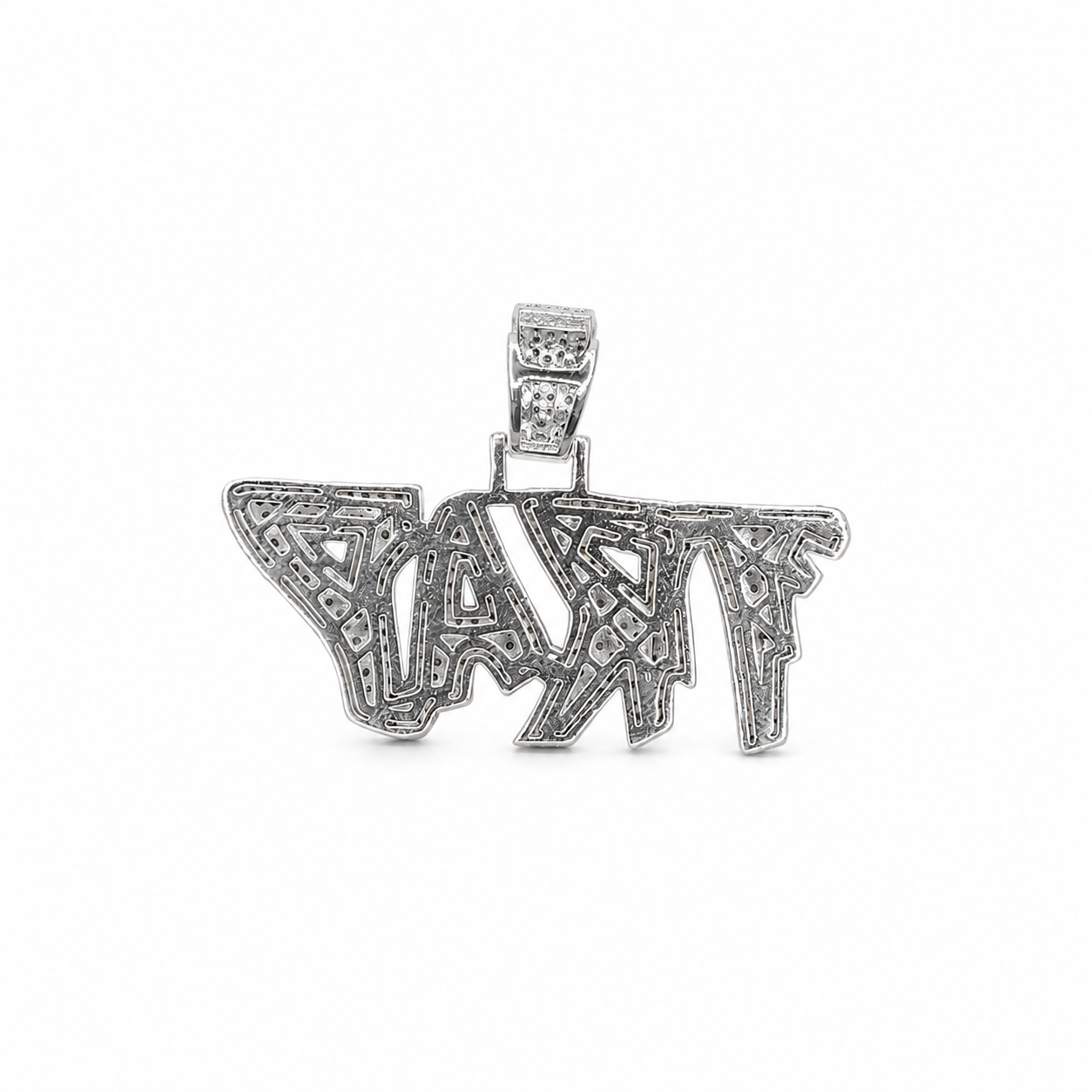 Trap custom pendant back view on clean white background