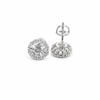 Moissanite halo cluster stud earrings on clean white background – image 1