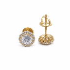 Moissanite halo cluster stud earrings on clean white background – image 5