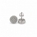 Moissanite round pavé stud earrings on clean white background – image 1