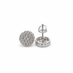 Moissanite round pavé stud earrings on clean white background – image 1