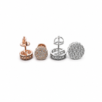 Moissanite round pavé stud earrings on clean white background – image 2