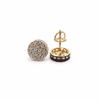 Moissanite round pavé stud earrings on clean white background – image 3