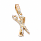 925 Sterling Silver Moissanite Barber Clipper Pendant 0.91 CTW - view 2 on pure white background
