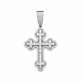 925 Sterling Silver Moissanite Cross Pendant - 2.70 CTW - view 1 on pure white background
