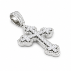 925 Sterling Silver Moissanite Cross Pendant - 2.70 CTW - view 2 on pure white background