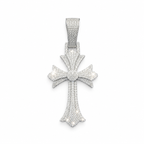 925 Sterling Silver Moissanite Fine Cross Pendant - 5.78 CTW - view 1 on pure white background