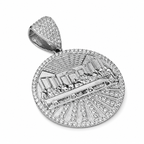 925 Sterling Silver Moissanite Last Supper Pendant 1.34 CTW - view 2 on pure white background