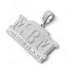 925 Sterling Silver Moissanite MBM Pendant 6.80 CTW - view 2 on pure white background