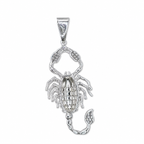 925 Sterling Silver Moissanite Scorpion Pendant - view 2 on pure white background
