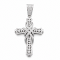 925 Sterling Silver Moissanite Timeless Cross Pendant 1.30 CTW - view 1 on pure white background