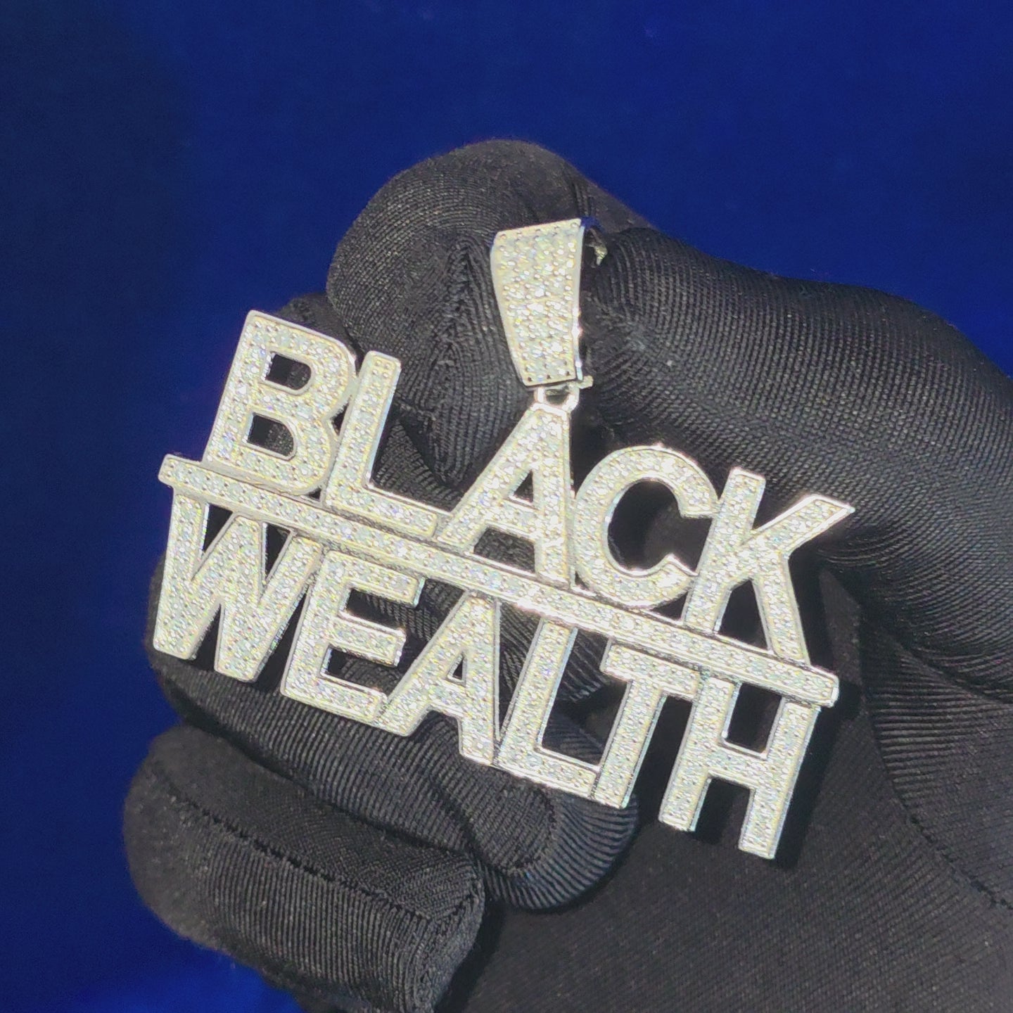 925 Silver Moissanite Custom Black Wealth Pendent