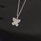 925 Silver Moissanite Butterfly Pendant with 18" Chain.