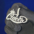 925 Silver Moissanite Custom Queen Pendent.