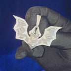 925 Silver Moissanite Custom BAT Pendent.