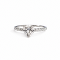 925 Sterling Silver Heart-Cut Moissanite Accent Ring - 1.10 CTW - view 01 on pure white background