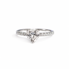 925 Sterling Silver Heart-Cut Moissanite Accent Ring - 1.10 CTW - view 01 on pure white background