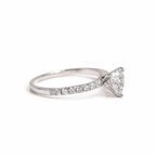 925 Sterling Silver Heart-Cut Moissanite Accent Ring - 1.10 CTW - view 03 on pure white background