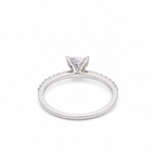 925 Sterling Silver Heart-Cut Moissanite Accent Ring - 1.10 CTW - view 04 on pure white background