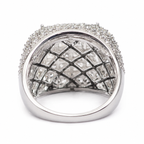 925 Sterling Silver Moissanite Iced Square Cluster Ring - view 3 on white background