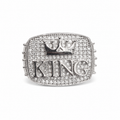 925 Sterling Silver Moissanite King Crown Ring - view 1 on white background