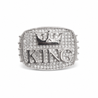 925 Sterling Silver Moissanite King Crown Ring - view 1 on white background