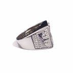 925 Sterling Silver Moissanite King Crown Ring - view 3 on white background