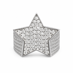 925 Sterling Silver Moissanite Star Statement Ring - view 1 on white background