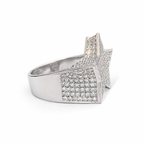 925 Sterling Silver Moissanite Star Statement Ring - view 3 on white background