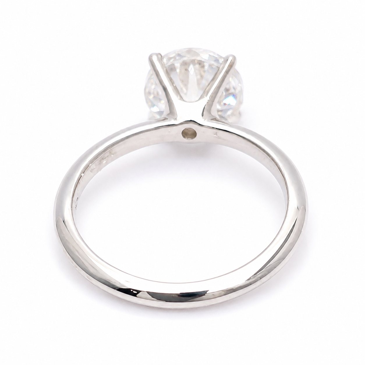 925 Sterling Silver Round Moissanite Solitaire Ring - 2.00 CTW - view 4 on white background