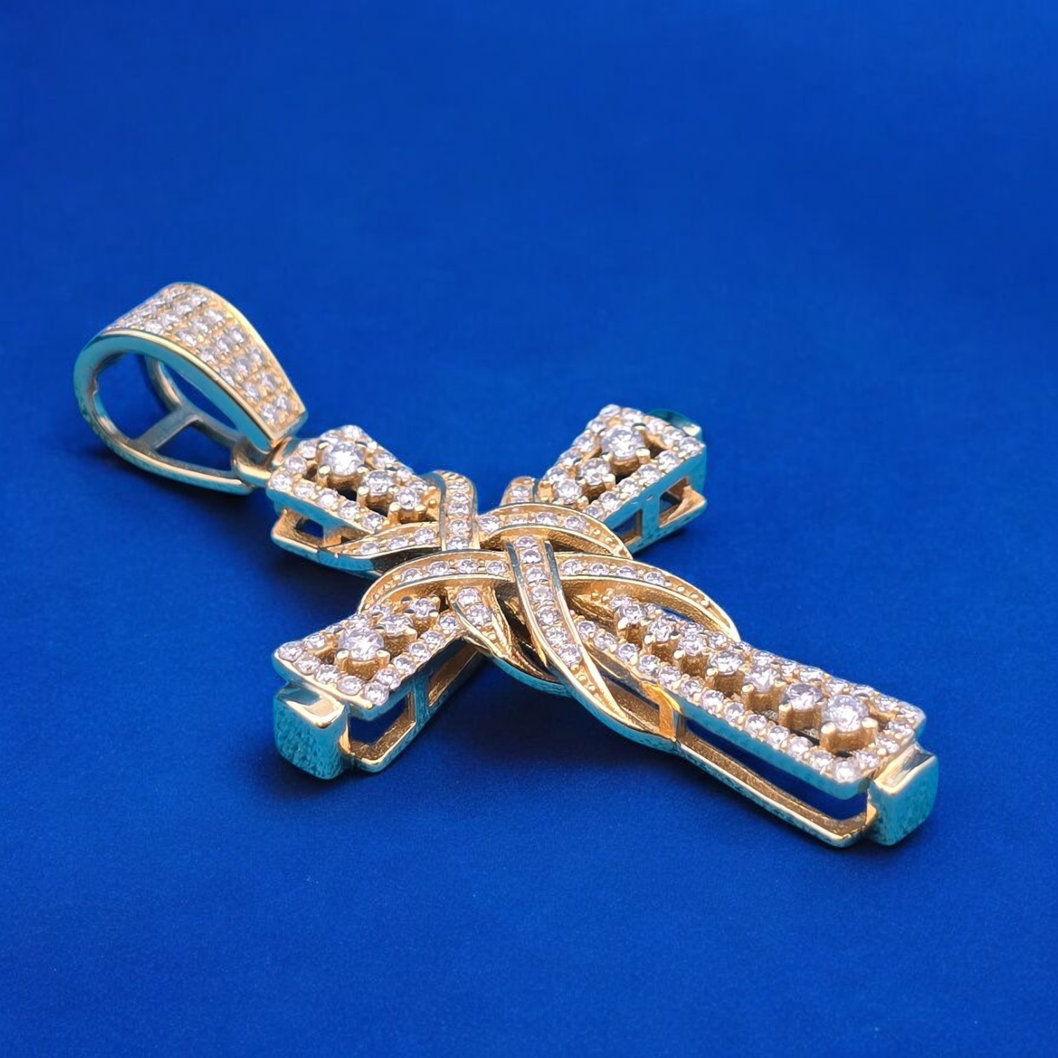 Silver Moissanite Timeless Cross Pendant  1.30 CTW