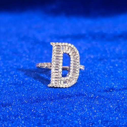 925 Silver Moissanite Custom Initial Rings