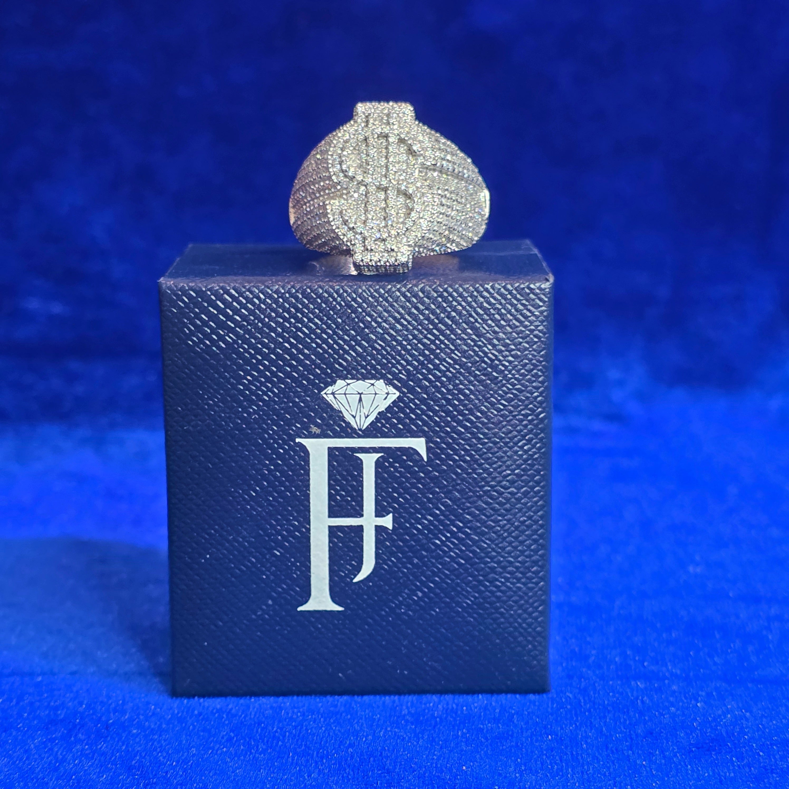 925 Silver Moissanite CUSTOM $ Ring.