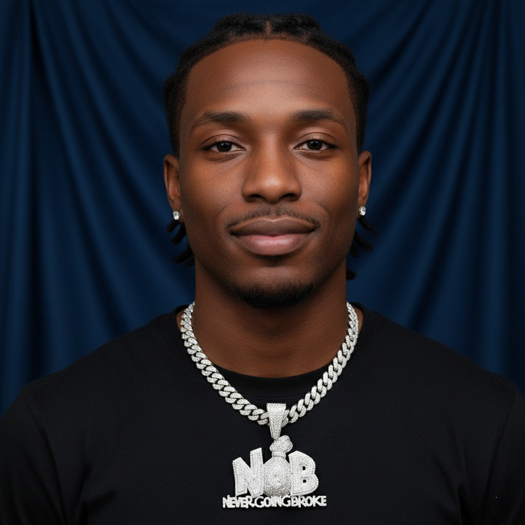 925 Silver Moissanite Never Go Broke Pendant 5.69 CTW at Flawless Jewelry