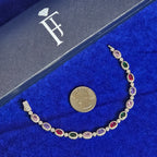 925 Silver Moissanite Colored Bracelet.