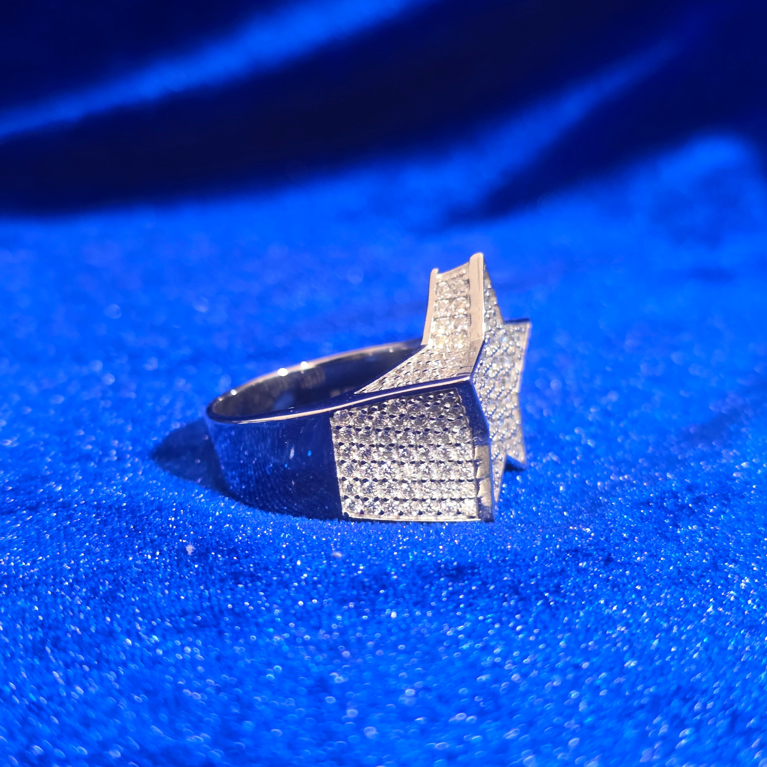 925 Silver Moissanite Star Ring