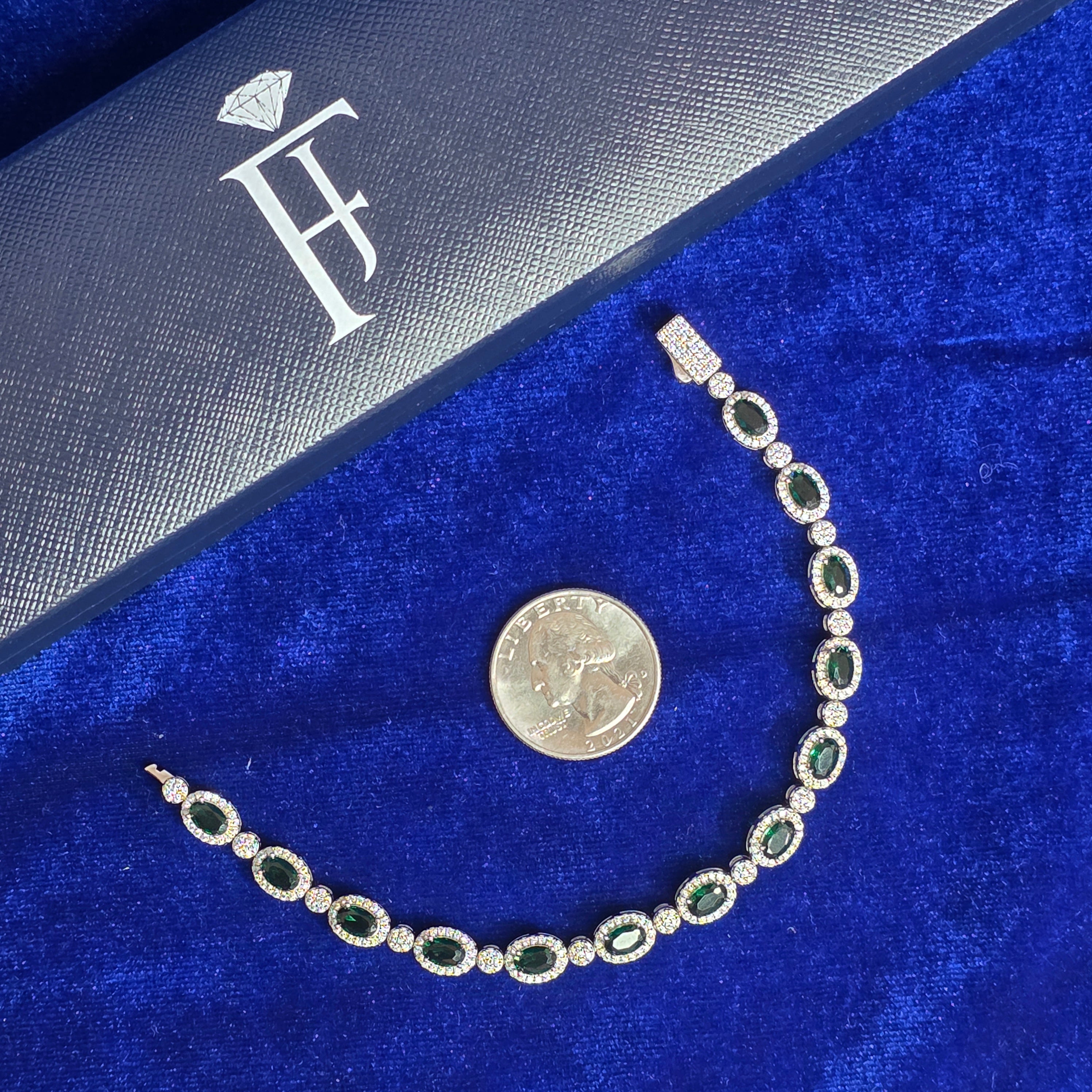 925 Silver Moissanite Colored Bracelet.