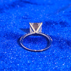 925 Silver Moissanite Princess Cut Accented Ring 3.28 CTW