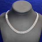 925 Silver Moissanite cuban chain 8MM-14MM